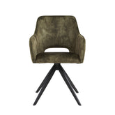 Chaise de salle à manger Emma - Velours Adore vert